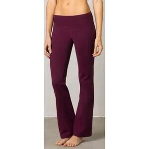 PrAna Olympia M SHORT PETITE plum purple stretch bootcut leggings pants EUC